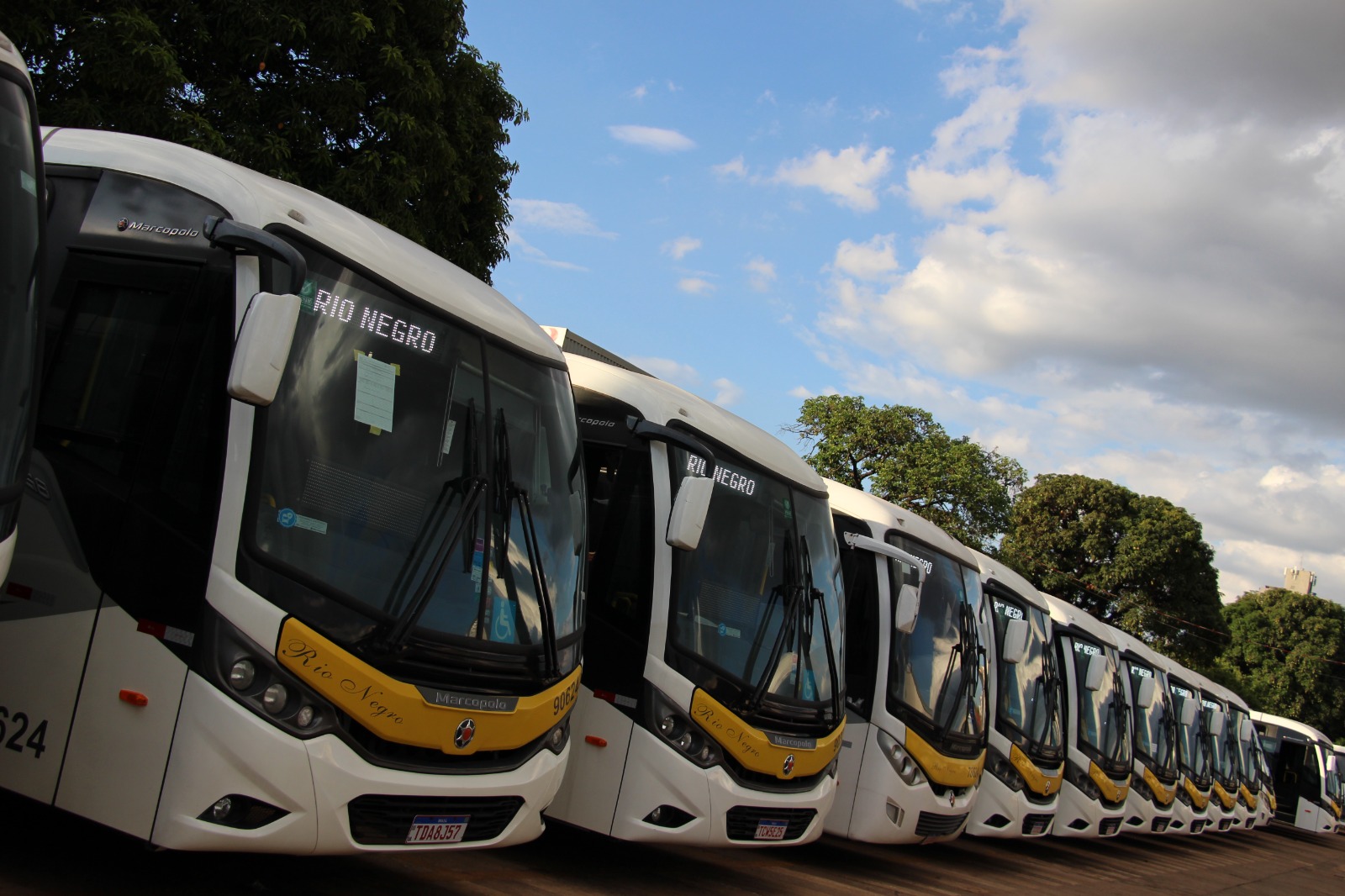 Ônibus na estrada em operação